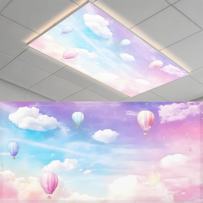 Fluorescent Light Covers-2 Pack 4 x 2 Feet Magnetic Ceiling Light Cover Room by BSFHH