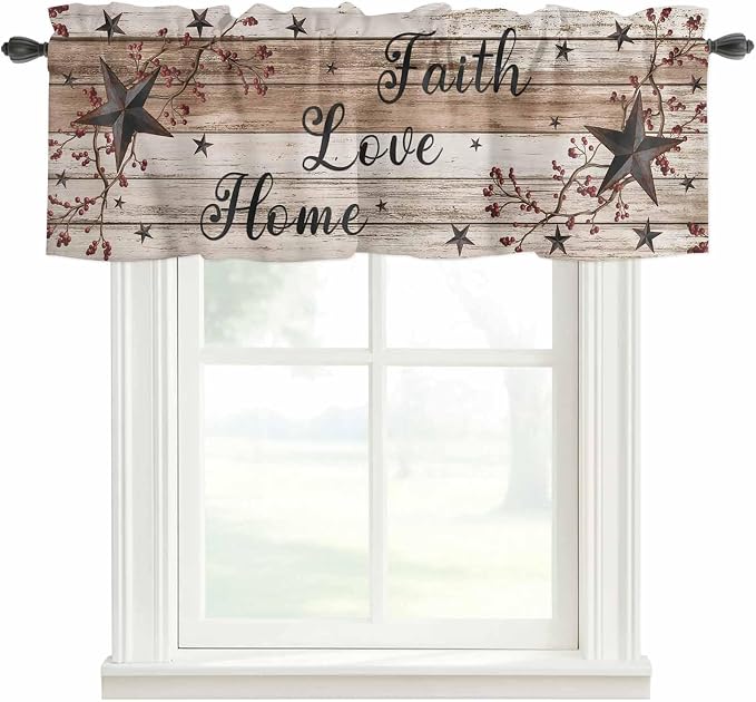 Rustic Star Brown Curtain Valances by Unknown
