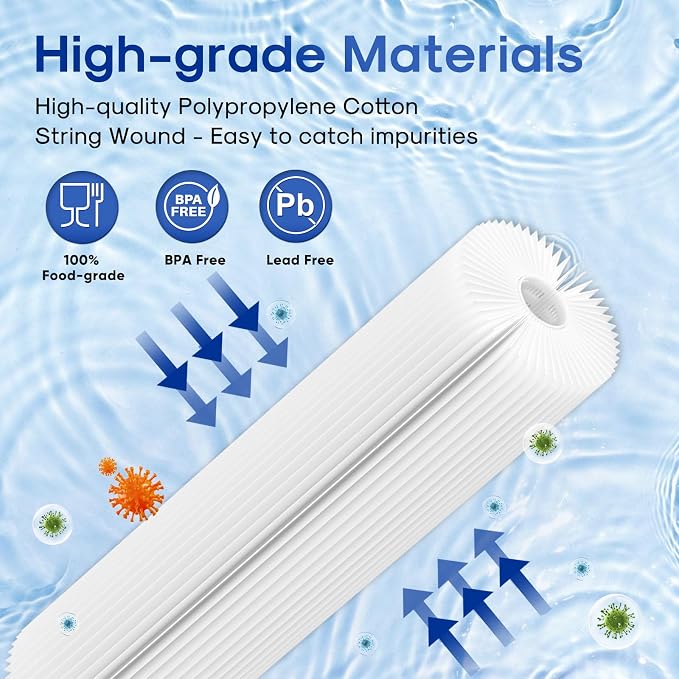 10" x 2.5" Pleated Sediment Water Filter Cartridge Replacement Any 10 inch RO - Image 5