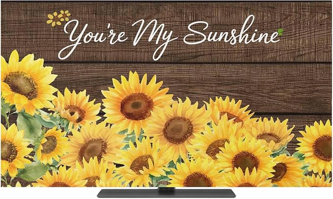 Spring Yellow Sunflower Indoor TV Cover, Elastic TV Screen Protector Rustic by Unknown