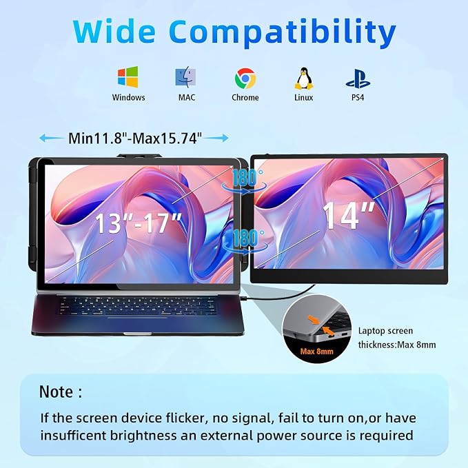 Laptop Screen Extender Travel Monitor - Image 3