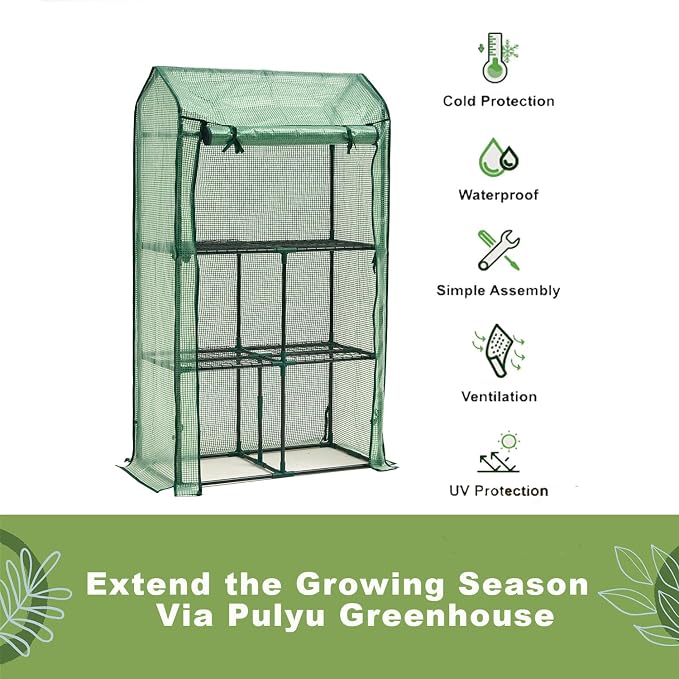 Mini Greenhouse for Indoor Outdoor, Small Plastic Plant Green House Rack Stand - Image 5