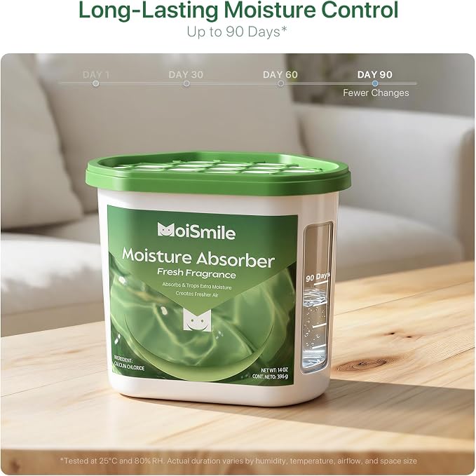 Large Moisture Absorber Buckets, 14 oz Each, Fresh Scent, 3 Pack | 14 oz Net - Image 5