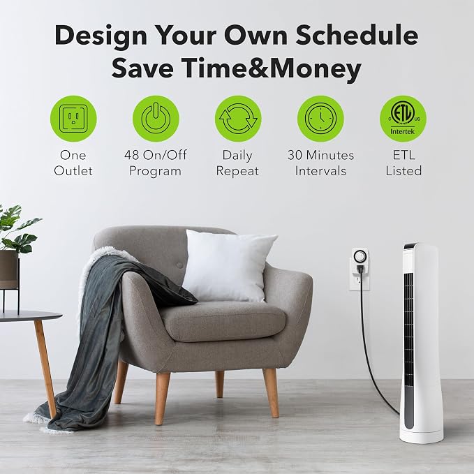 BN-LINK BND-60/U47 Indoor Mini 24-Hour Mechanical Outlet Timer - Image 6