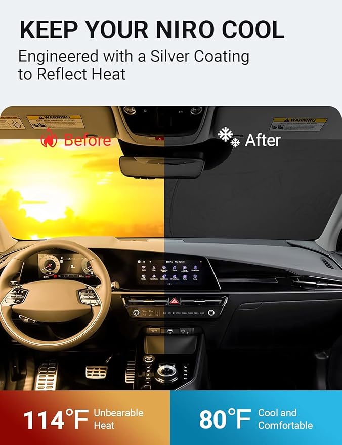 Proadsy 2026 Upgrade Front Windshield Sun Shade Foldable Sunshade Protector - Image 3