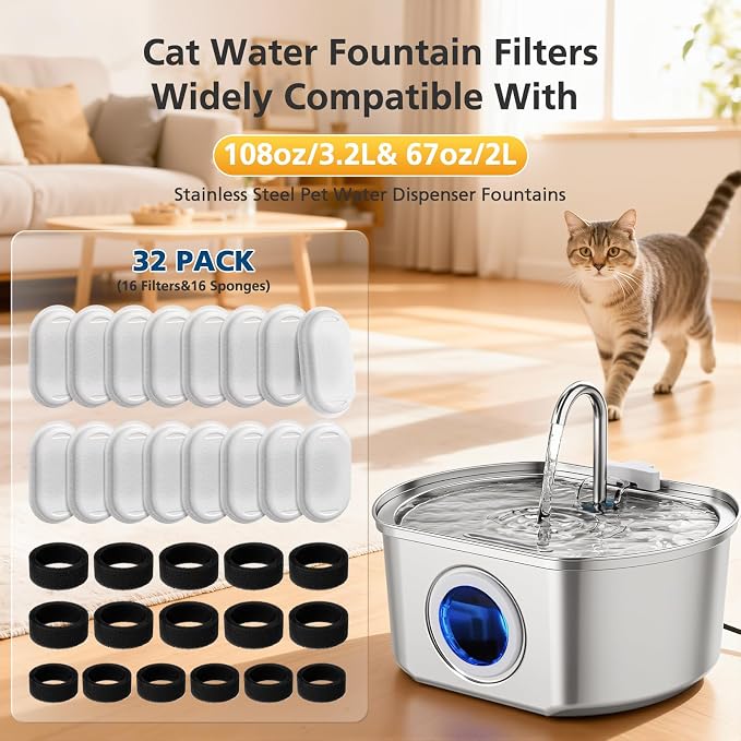 32 Pack Cat Water Fountain Filters - Image 3