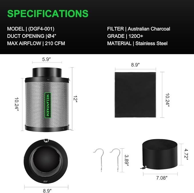 6" Air Carbon Filter Smelliness Control - Image 6