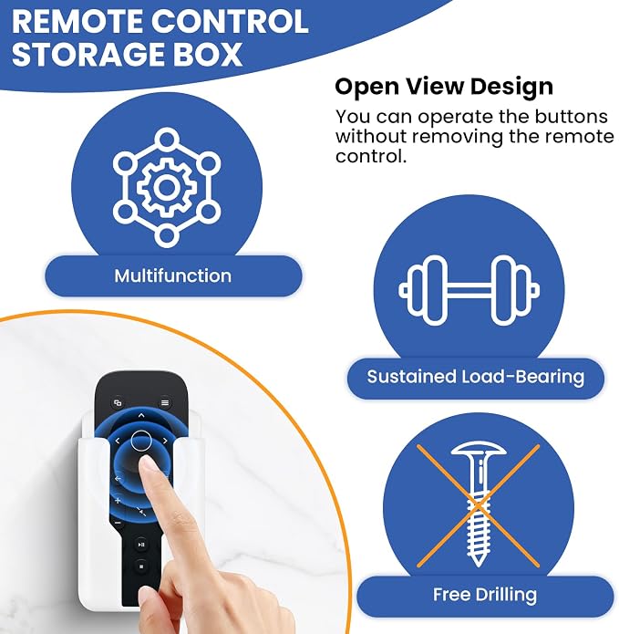 3 Pcs Wall Mount Remote Control Holders, Self Adhesive Media Player Air - Image 5