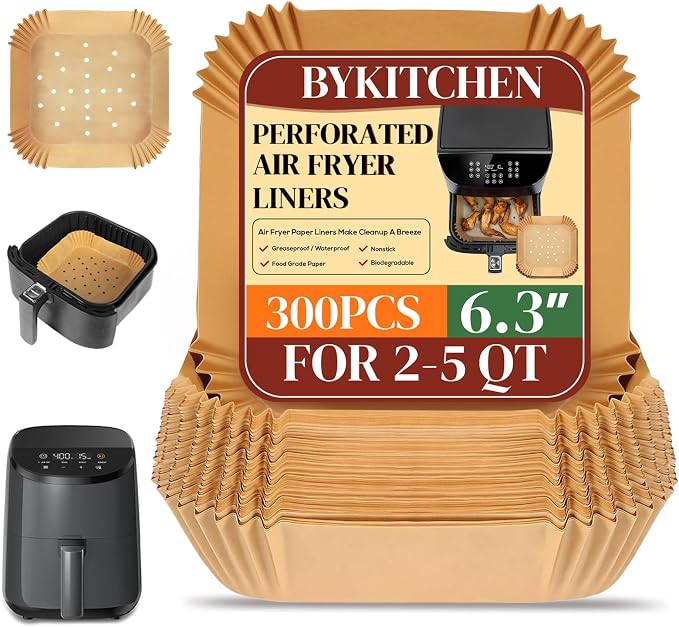 BYKITCHEN 300PCS Small Perforated Disposable Air Fryer Liners by BYKITCHEN