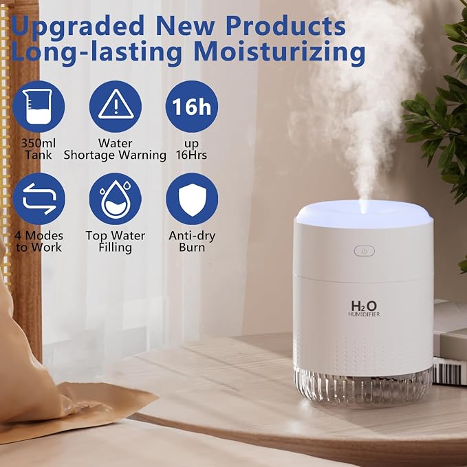 SZO Plant Humidifier Indoor, 500ml White - Image 3