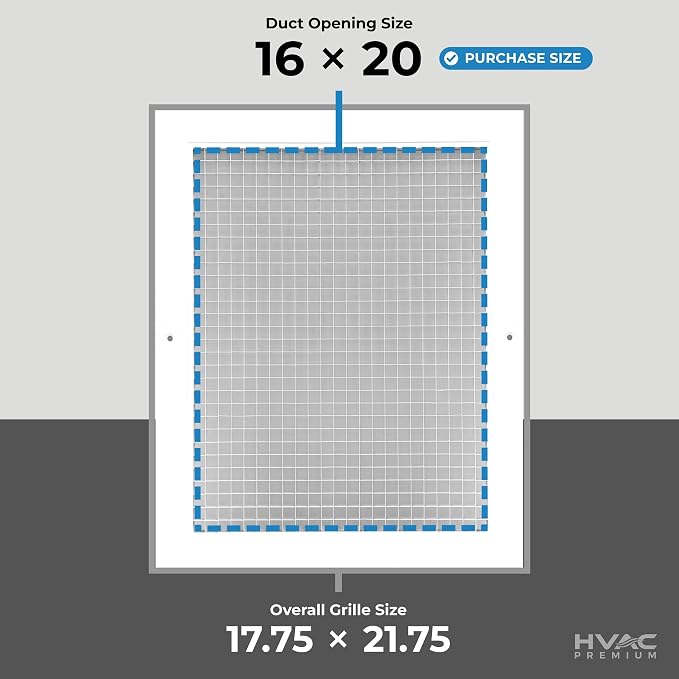 16" x 20" or 20" x 16" Cube Core Eggcrate Return Air Grille - Image 3