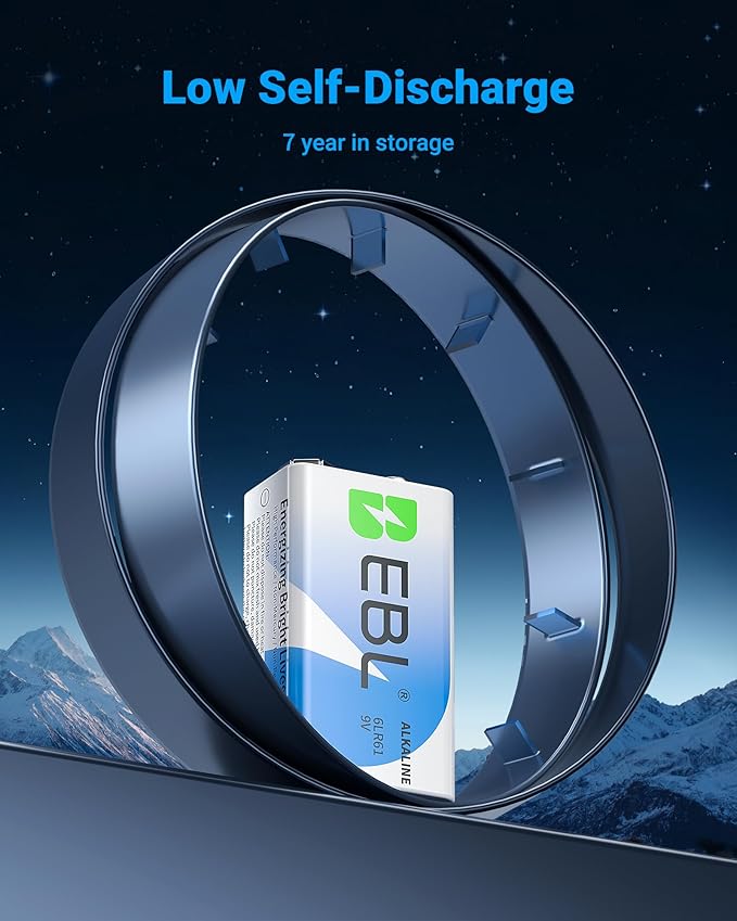 EBL 9V Batteries 8 Pack, Alkaline Power 9 Volt Battery, 7-Year Shelf Life | - Image 5