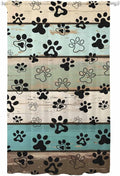 Sheer Curtains 108 Inches Long, Sage Green Brown Paw Prints Semi Sheer Curtains by Unknown