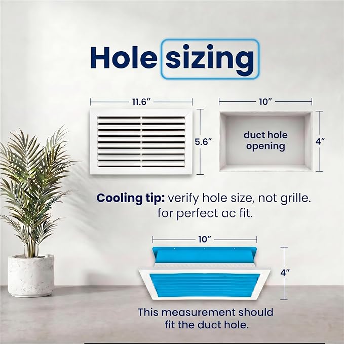 4x10 Aluminum HVAC Wall Register 1-Way Air Vent Cover Ceiling Quiet - Image 3