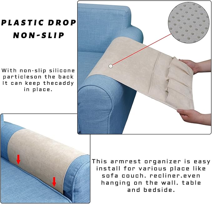 NB Sofa Armrest Organize Remote Holder Bedside Caddy Organizer - Image 5