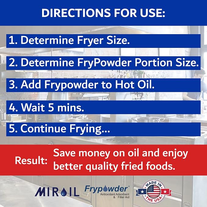 MirOil P46C Fry Powder Oil Stabilizer and Filter Aid, 46 x Size C Portion Pack - Image 4
