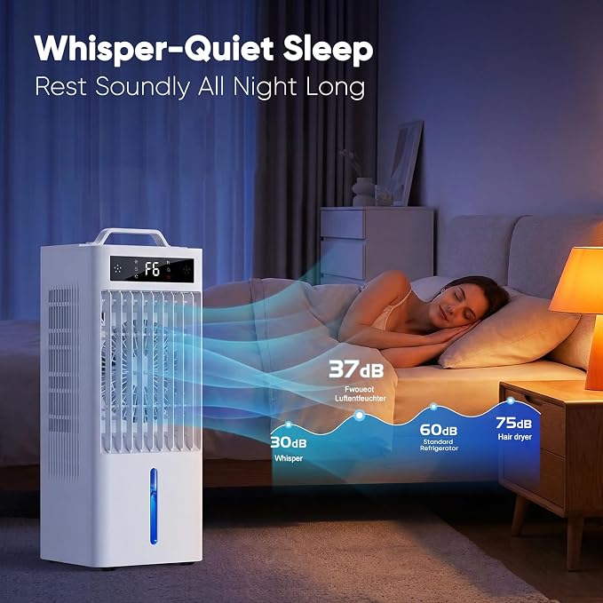 Portable Air Conditioners Fan, Windowless Evaporative Air Cooler 2 Modes & 6 - Image 4
