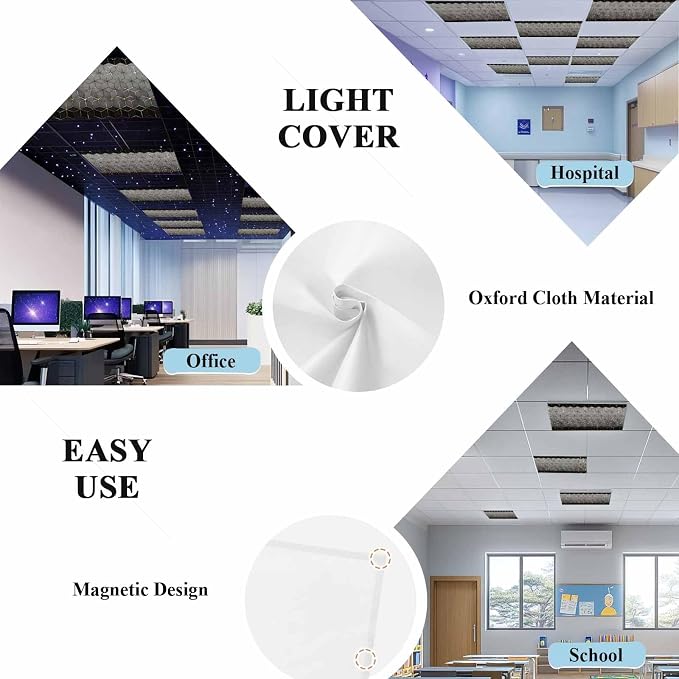 2x4 ft Fluorescent Light Cover for Ceiling Gray Mottled Gradient Geometric - Image 5