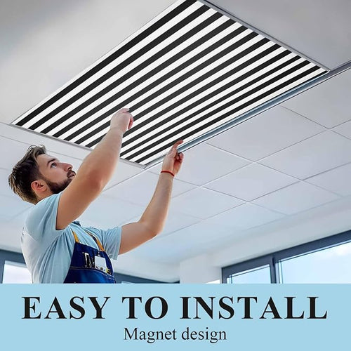 1 Pack Black and White Stripes Fluorescent Light Covers - Image 2