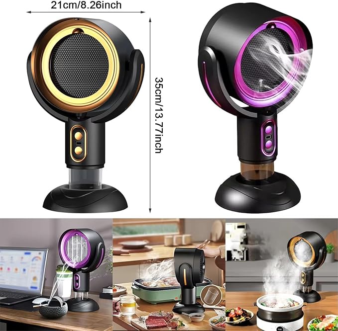 Negative Ion Range Hood, Puff Hide Smoke Fan Portable Electric Air Purifier - Image 7