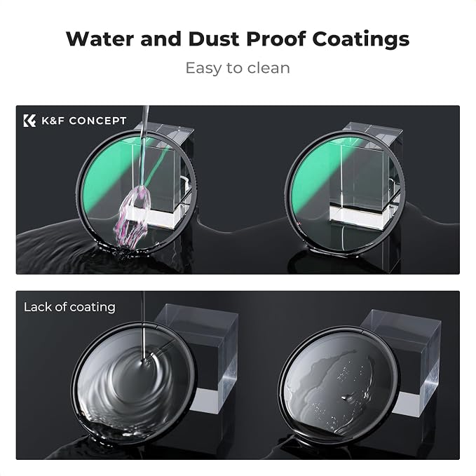 K&F CONCEPT 52mm Black Diffusion 1/4 & 1/8 Lens Filter Kit, Mist Cinematic - Image 6