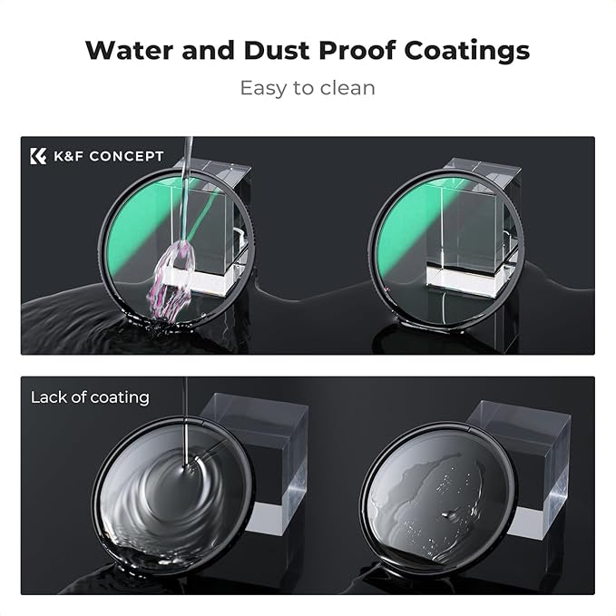 K&F CONCEPT 58mm Black Diffusion 1/4 & 1/8 Lens Filter Kit, Mist Cinematic - Image 6