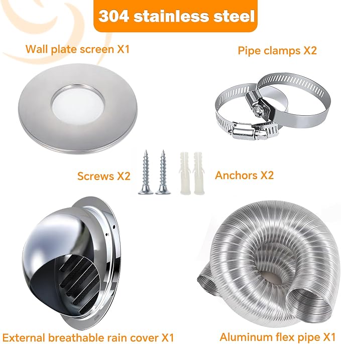 Pellet Stove Fresh Air Intake Kit, 2 "x 60" Pellet Stove Pipe, External - Image 5