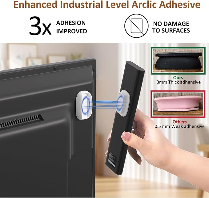 Tiizze 5 Pack Upgraded Magnetic Remote Control Holder Wall Mount - Image 3