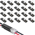 Double Wire Plug in Connector, 20 Pack, 16-18 AWG, 2-Pin Lock Strip Connector by Unknown