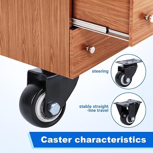 1.5 Inch Fixed and Swivel Casters Set of 4 - Image 5