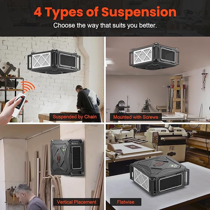 Abestorm 270 Degree Intake Air Filtration System, 780 CFM Workshop Hanging Dust - Image 4