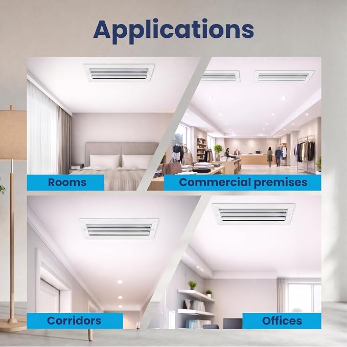 4x22 Inch Aluminum 1-Way Air Flow Vent Cover Wall or Ceiling – Quiet HVAC Wall - Image 5