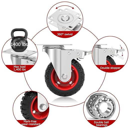5 Inch Caster Wheels Heavy Duty - Image 8