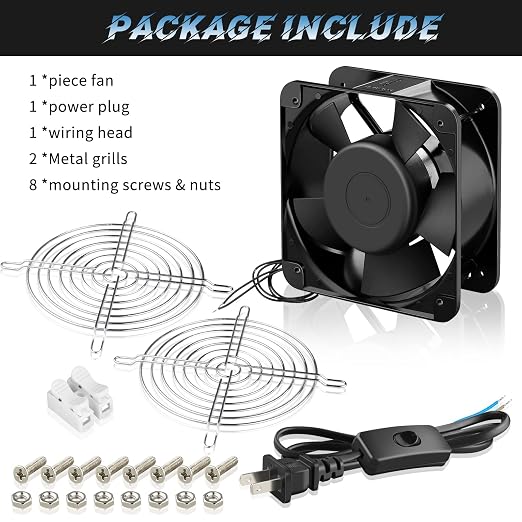Big Airflow Axial 110V 120V AC 150mm x 50mm Metal Fan - Image 7
