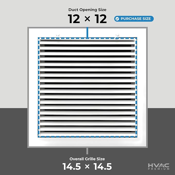 12" X 12" Aluminum Return Filter Grille - Image 3