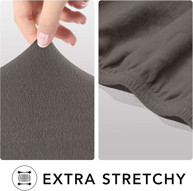 PureFit Super Stretch Sofa Slipcover – Spandex Non Slip Soft Couch Sofa Cover, Washable Furniture Protector with Non Skid Foam and Elastic Bottom for Kids, Pets （Sofa, Taupe）
