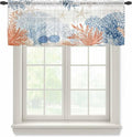 Ocean Corals Sheer Valance Curtains, Summer Beach Coral Sea Stars Light by Houseown