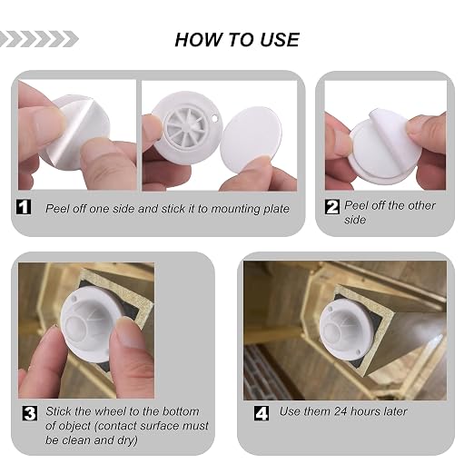 PlusRoc 12 Pack Self Adhesive Caster Wheels - Image 6