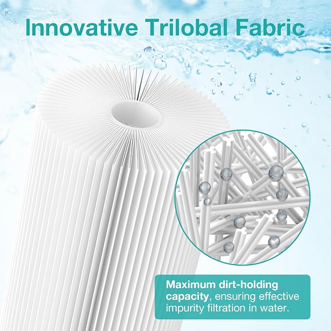 SimPure 10"x4.5" Pleated Sediment Water Filter, 5 Micron Whole House Water - Image 3