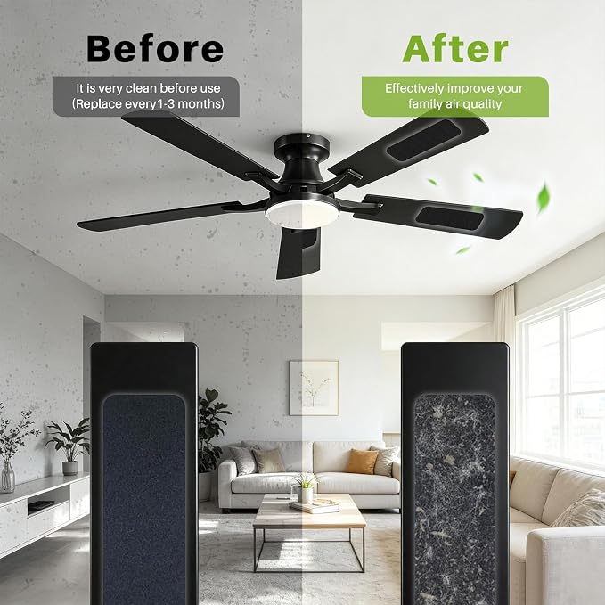 Fanluter 10 Pack Ceiling Fan Filters, Barnacle Activated Carbon Fan Filters - Image 3