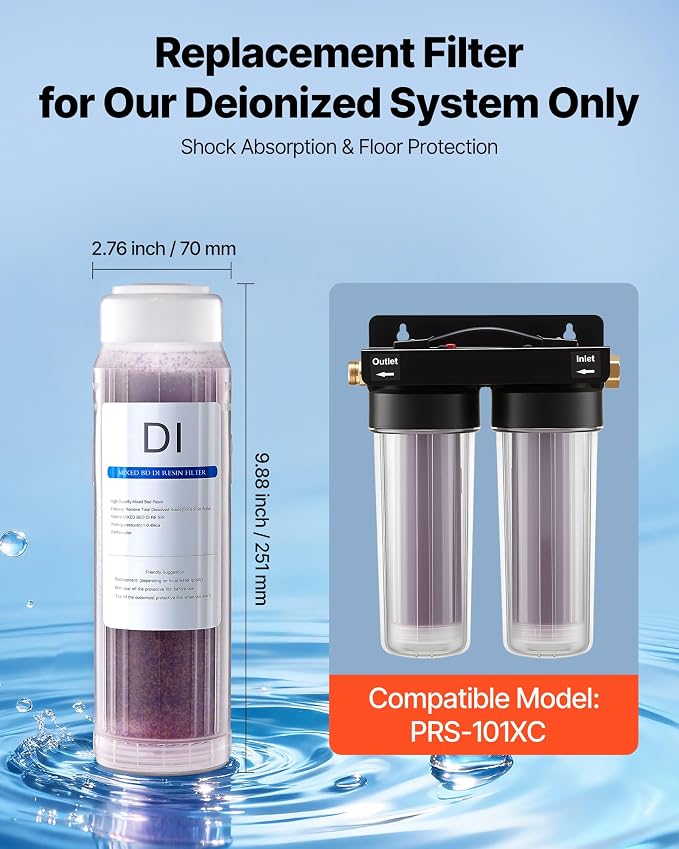 VEVOR Deionized Filter for Spotless Car Wash System, 2 x 0.5L Color Changing DI - Image 3
