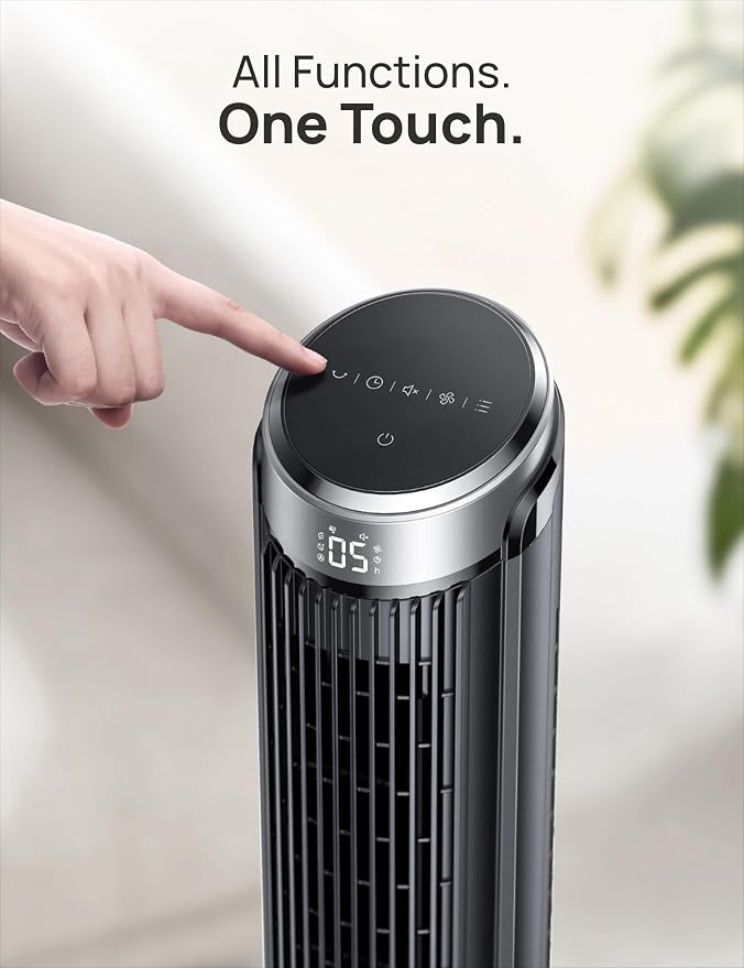 DREO Tower Fan for Bedroom, 90° Oscillating Fans that Blow Cold Air, 5 Speeds - Image 5