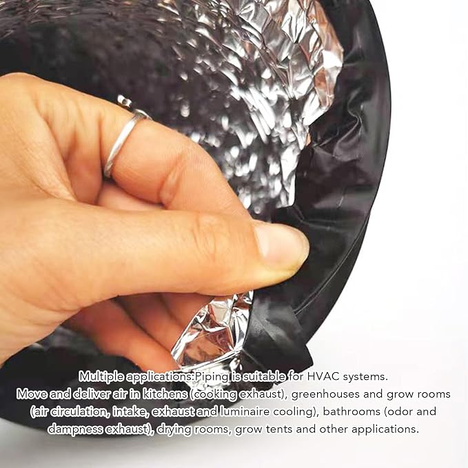 CHICIRIS dryer vent hose 6.56ft, Aluminum Flexible Ducting Ventilation Hose - Image 3