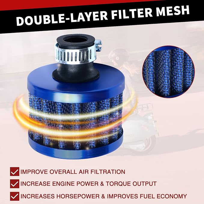 12mm Air Filter: High Flow Air Breather Cold Air Intake Filter - Image 4