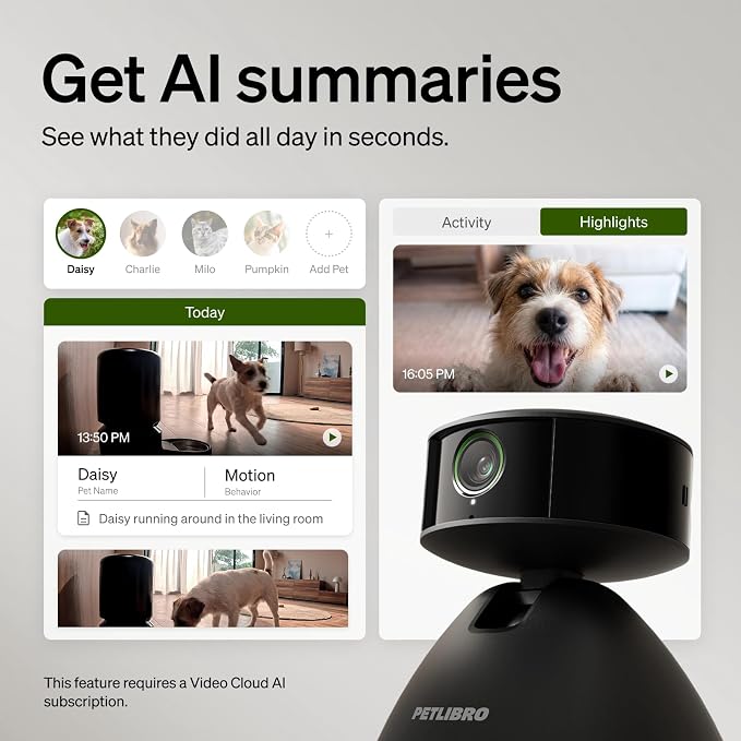 PETLIBRO Dog Camera with Phone App, 360° Auto Tracking Pet Camera Indoor with - Image 3