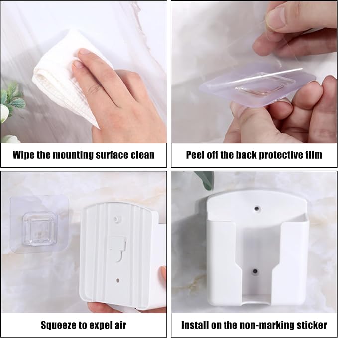 4 Pack Remote Control Holder Wall Mount Tv Remote Holder Self Adhesive Media - Image 5