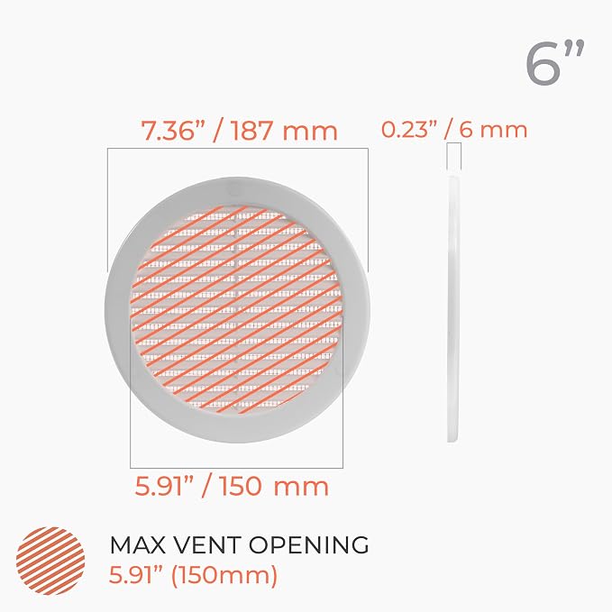 6" Round Air Vent Cover – White Plastic Soffit Air Vent Deflector - Image 2