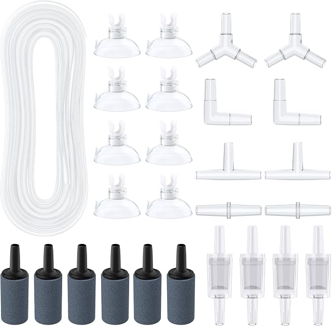 Pawfly Aquarium 25 Feet Airline Tubing Standard Air Pump Accessories Set by Pawfly