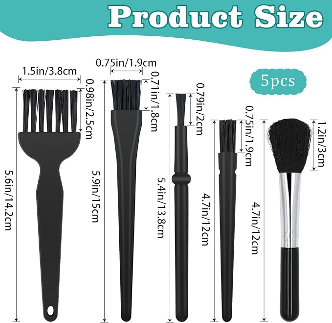Anti Static Brush Set-5 Piece Keyboard Cleaning Brush and ESD Safe Electronic - Image 2