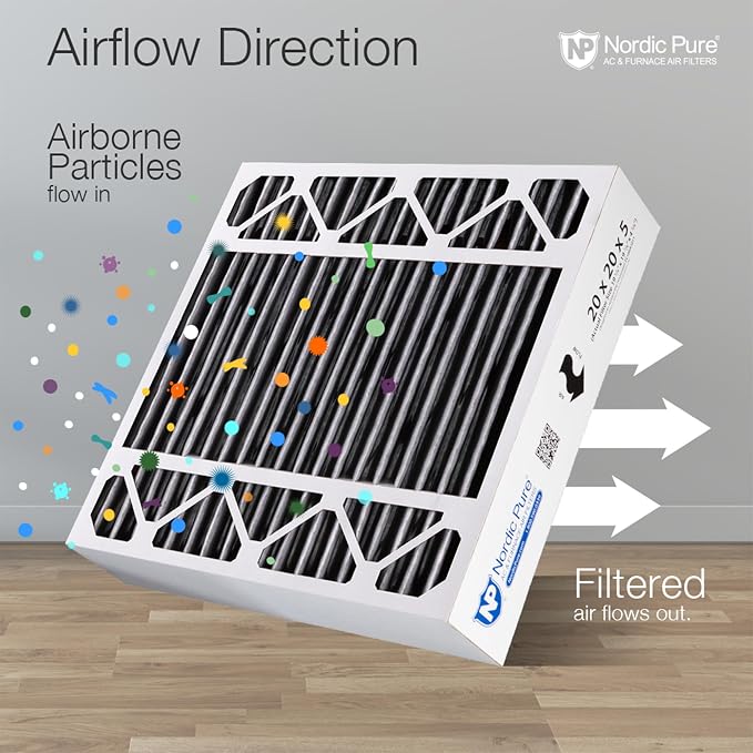 Nordic Pure 20x20x5 Pleated MERV 8 Plus Carbon Air Filters 4 Pack | Actual - Image 8